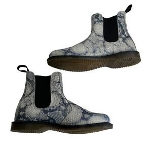 Dr. Martens Flora Faux Snake Print Chelsea Ankle Leather Boots Womens Size 9